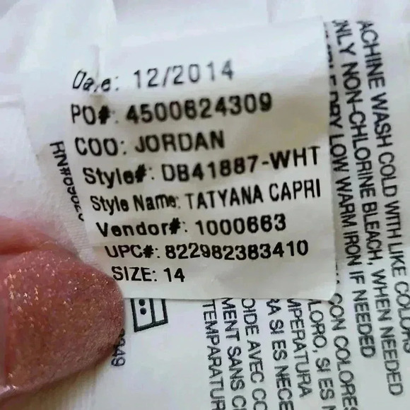 Bandolino Capri Cropped Pants White sz 14 - Picture 6 of 7